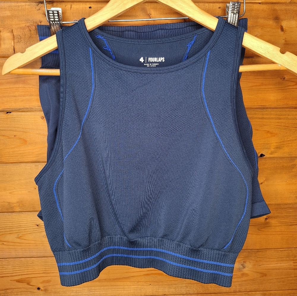 ❤️ Navy Blue Athletic Shorts And Tank Set by 4F Sportswear Size XL, M.